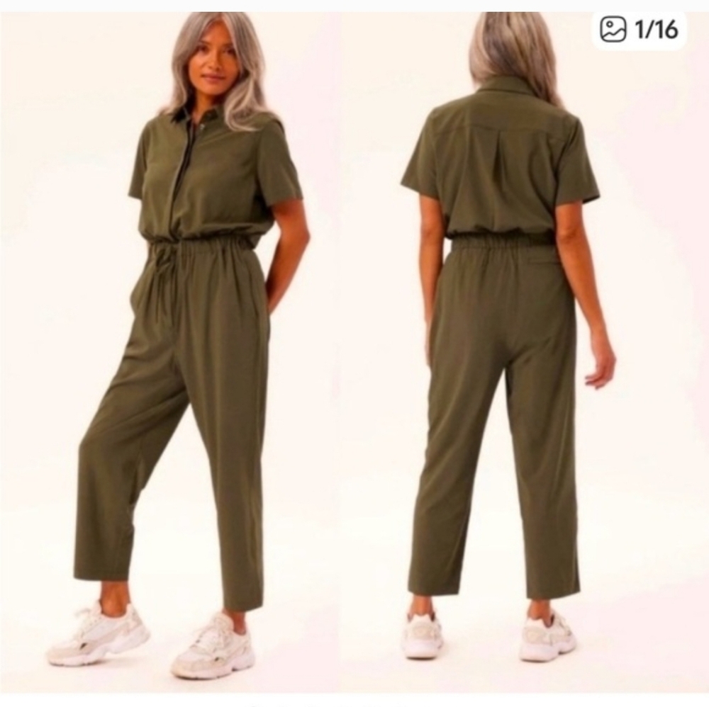 Girlfriend Collective Olive Green Jumpsuit Size XXL